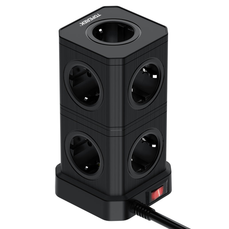 Steckdosen-Adapter, Schwarz