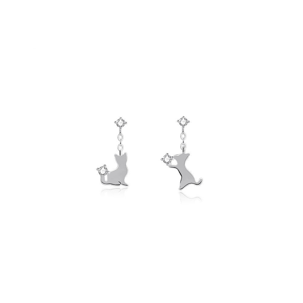 LuxeStyle Ohrstecker «Minou» · Kätzchen, 925 Silber – Bild 3 – LuxeStyle Schweiz