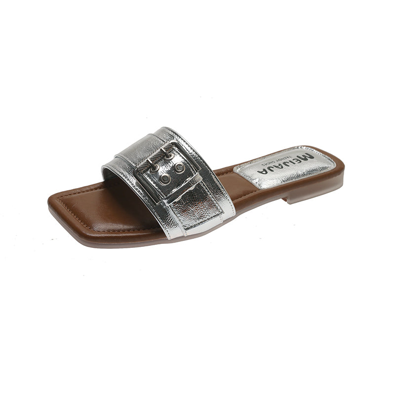 Outdoor Slides mit Leopardenmuster
