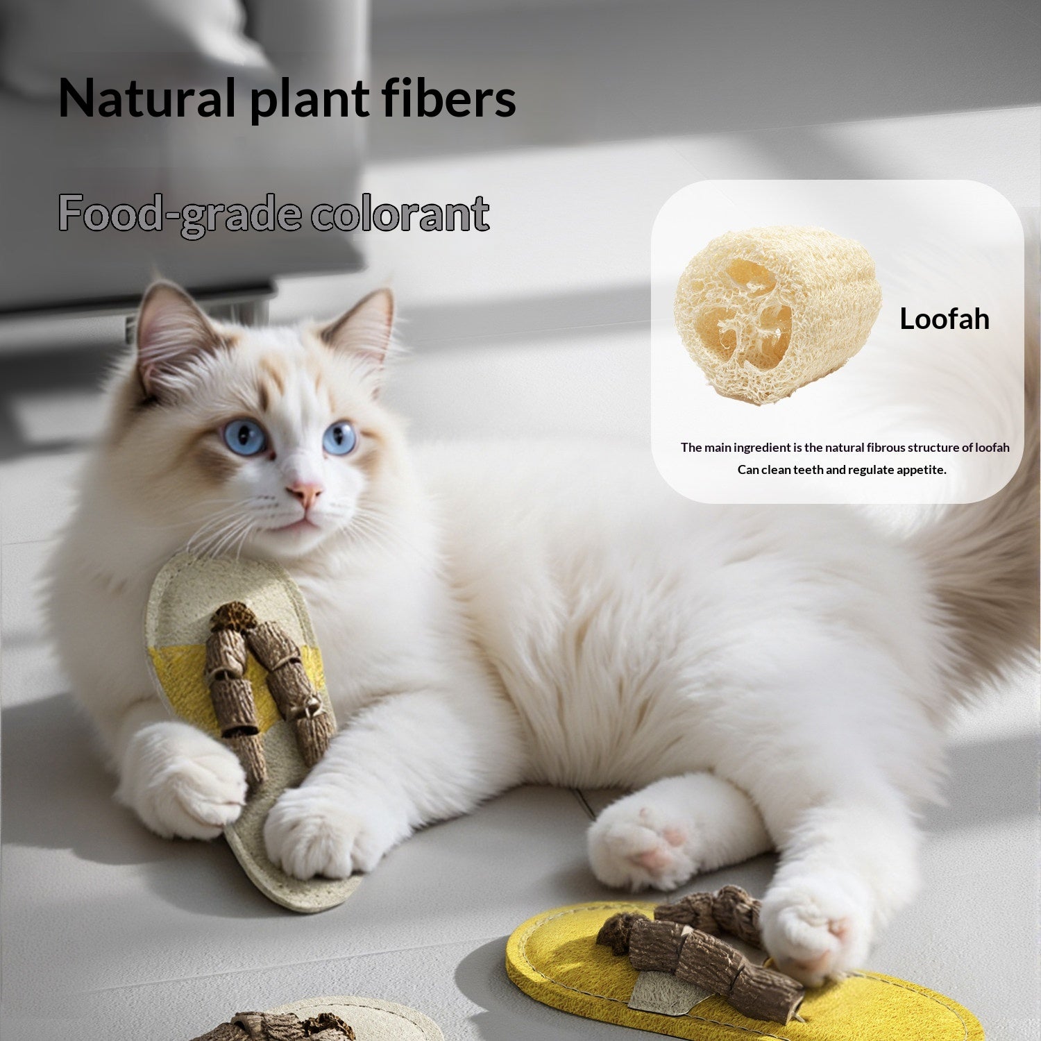 Loofah Kauspielzeug für Katzen