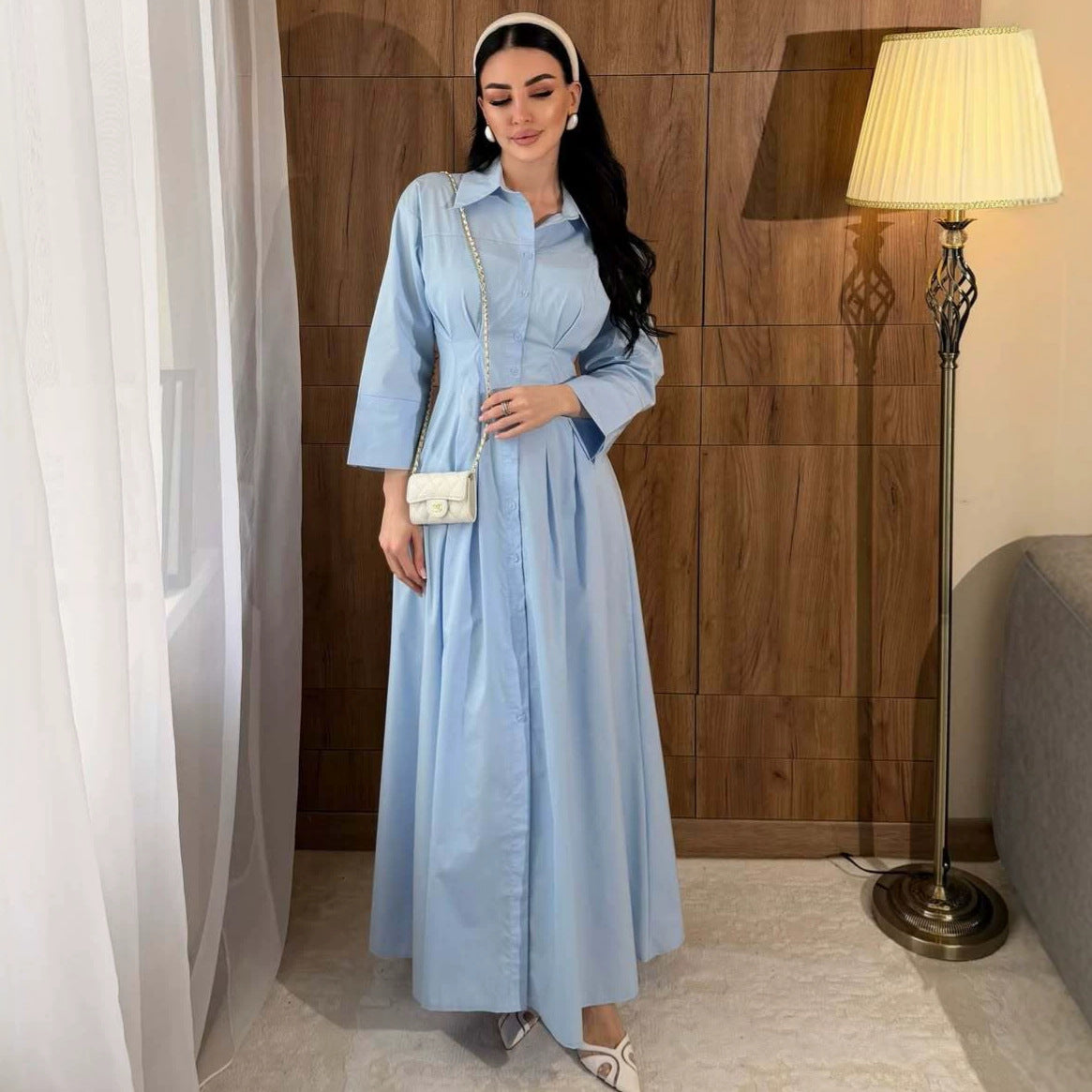 Gerades Kleid mit Langarm