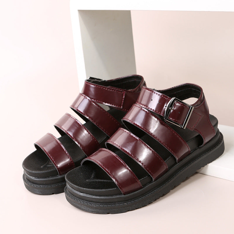 Römer Sandalen mit offener Spitze und Schnalle – Bild 16 | LuxeStyle