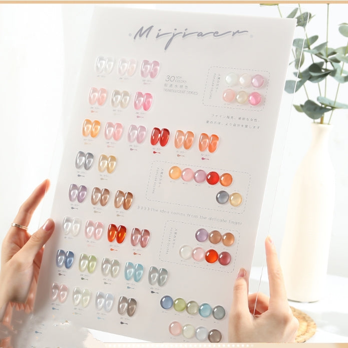 Nagellack Gel Set: 30 Pop-Farben im Milchtee-Stil
