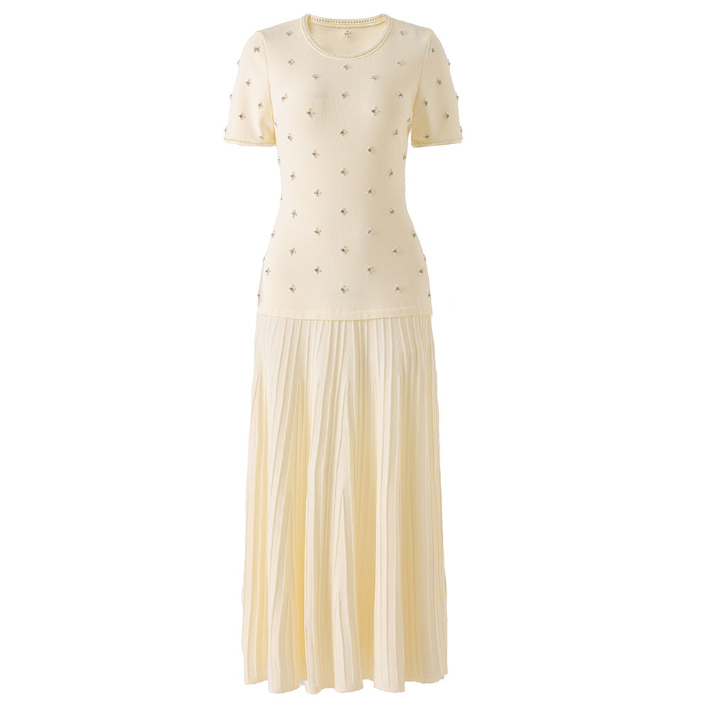 Strickkleid mit Patchwork und Taillenbetonung – Bild 6 | LuxeStyle