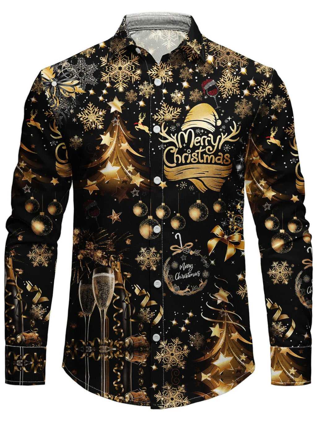 Herren-Langarmhemd mit Weihnachtsbaum-Muster – Bild 13 | LuxeStyle