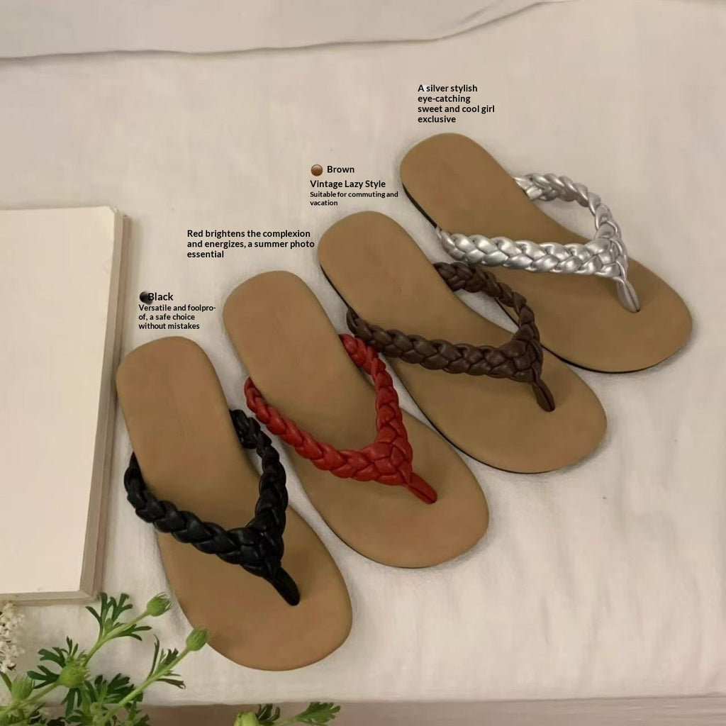 Retro-Flip-Flops mit gewebtem Riemen
