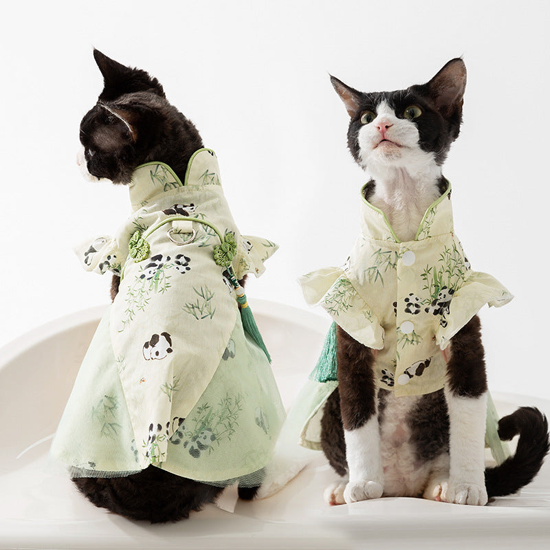 Katzenkleid mit Pandamuster & Leinenbefestigung – Bild 5 | LuxeStyle