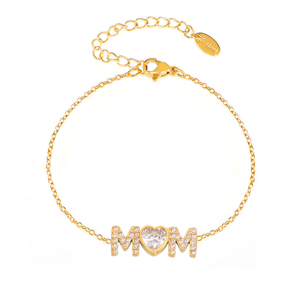 Titan-Armband mit Zirkonia-Buchstaben – Bild 2 | LuxeStyle