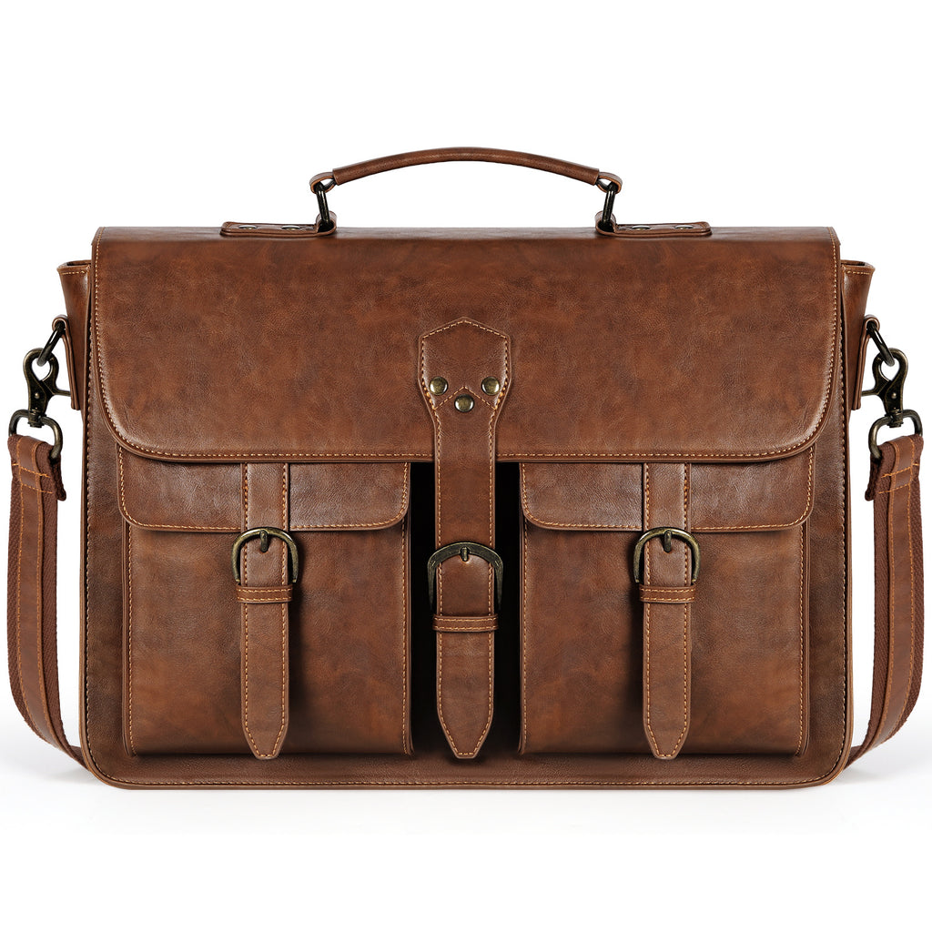 Grosse Umhängetasche für Herren, Braun – Bild 2 | LuxeStyle
