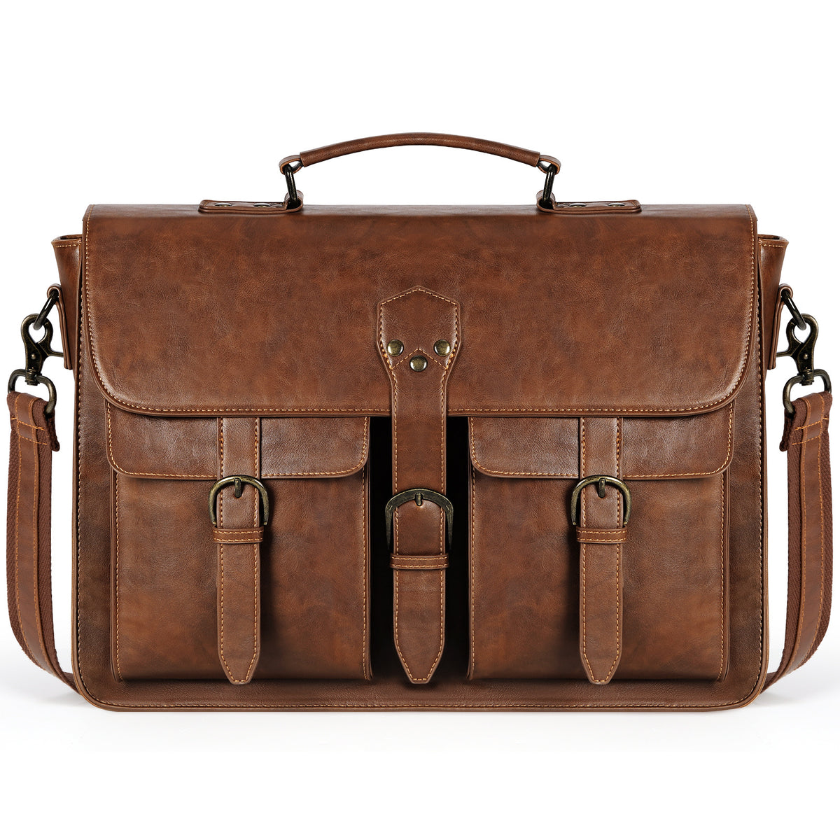Grosse Umhängetasche für Herren, Braun – Bild 2 | LuxeStyle