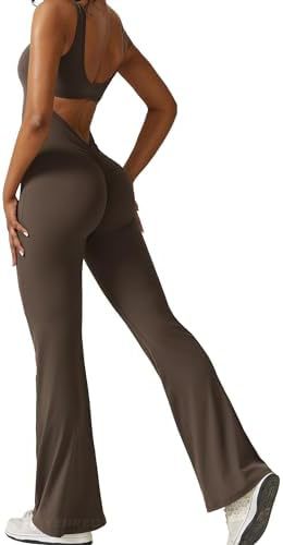 Ärmelloser flared Jumpsuit für Yoga & Fitness