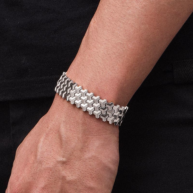 Armband mit Bergmuster aus Sterlingsilber – Bild 7 | LuxeStyle