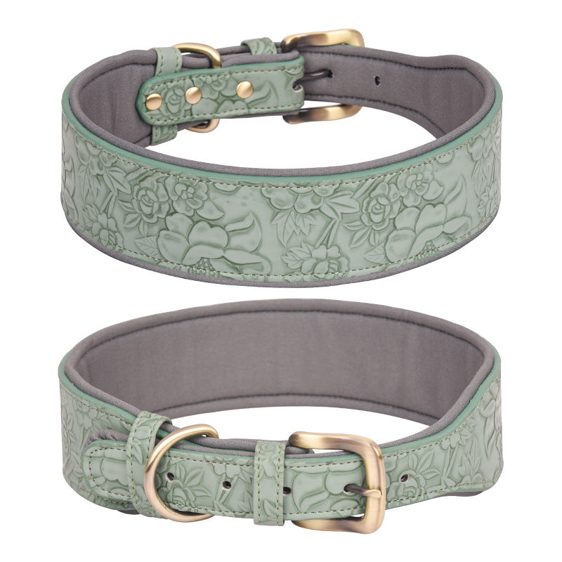 Geprägtes Lederhalsband mit weichem Futter – Bild 4 | LuxeStyle