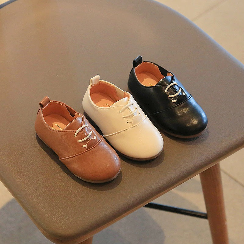 Kinder Leder-Halbschuhe mit Klettverschluss
