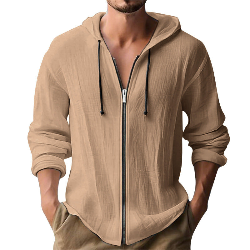 Langer Herren-Pullover mit Kapuze und Digitaldruck