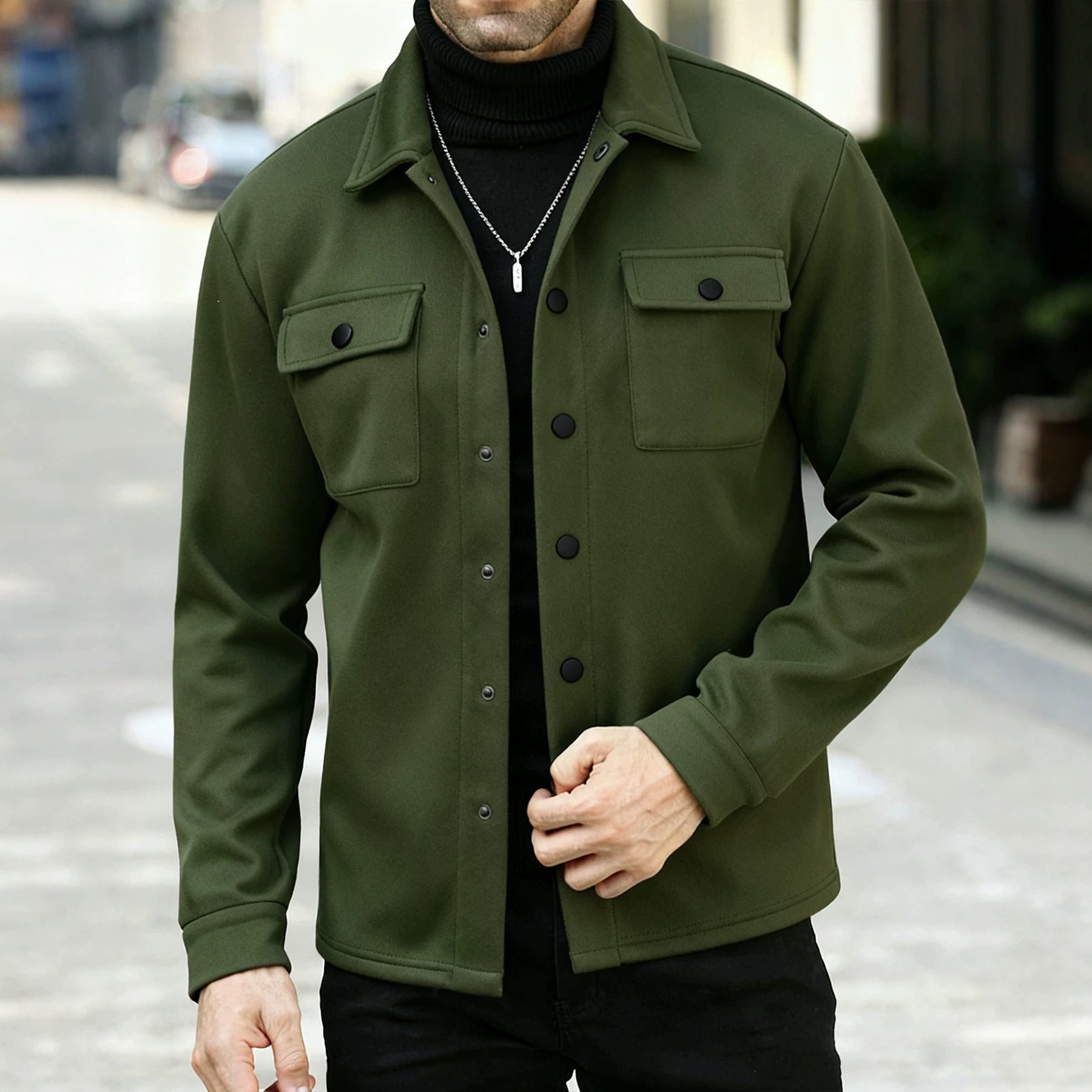 Herren Fleece-gefütterte Strickjacke