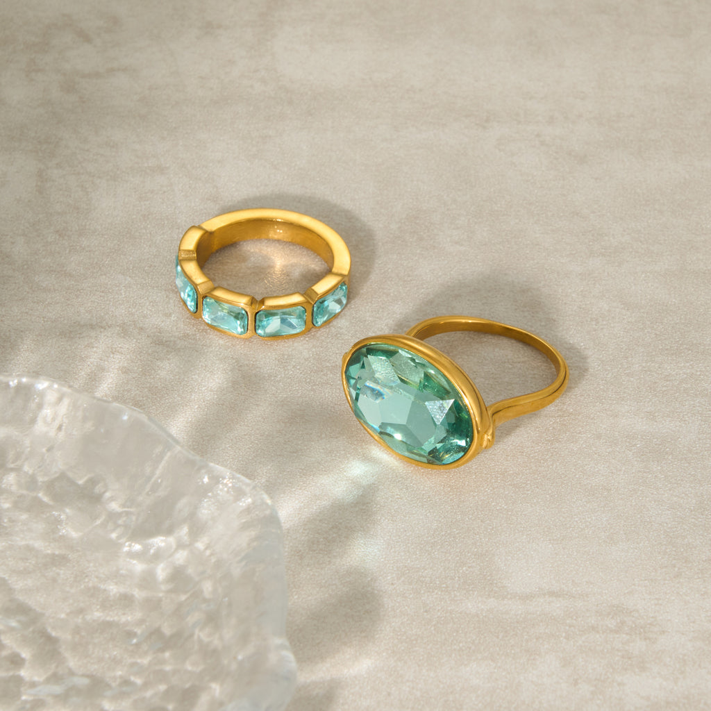 Geometrischer Edelstahlring im French-Stil