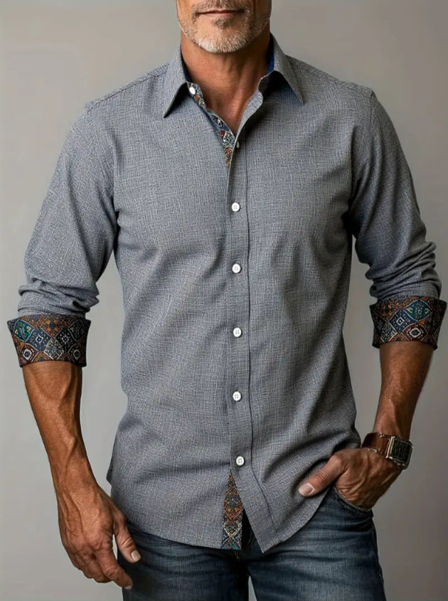 Langarm-Button-Shirt mit Streifen – Bild 2 | LuxeStyle