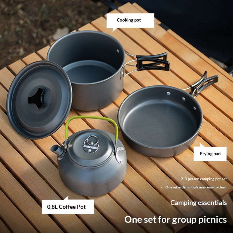 Antihaft-Camping-Kochset mit Pfanne – Ansicht 5