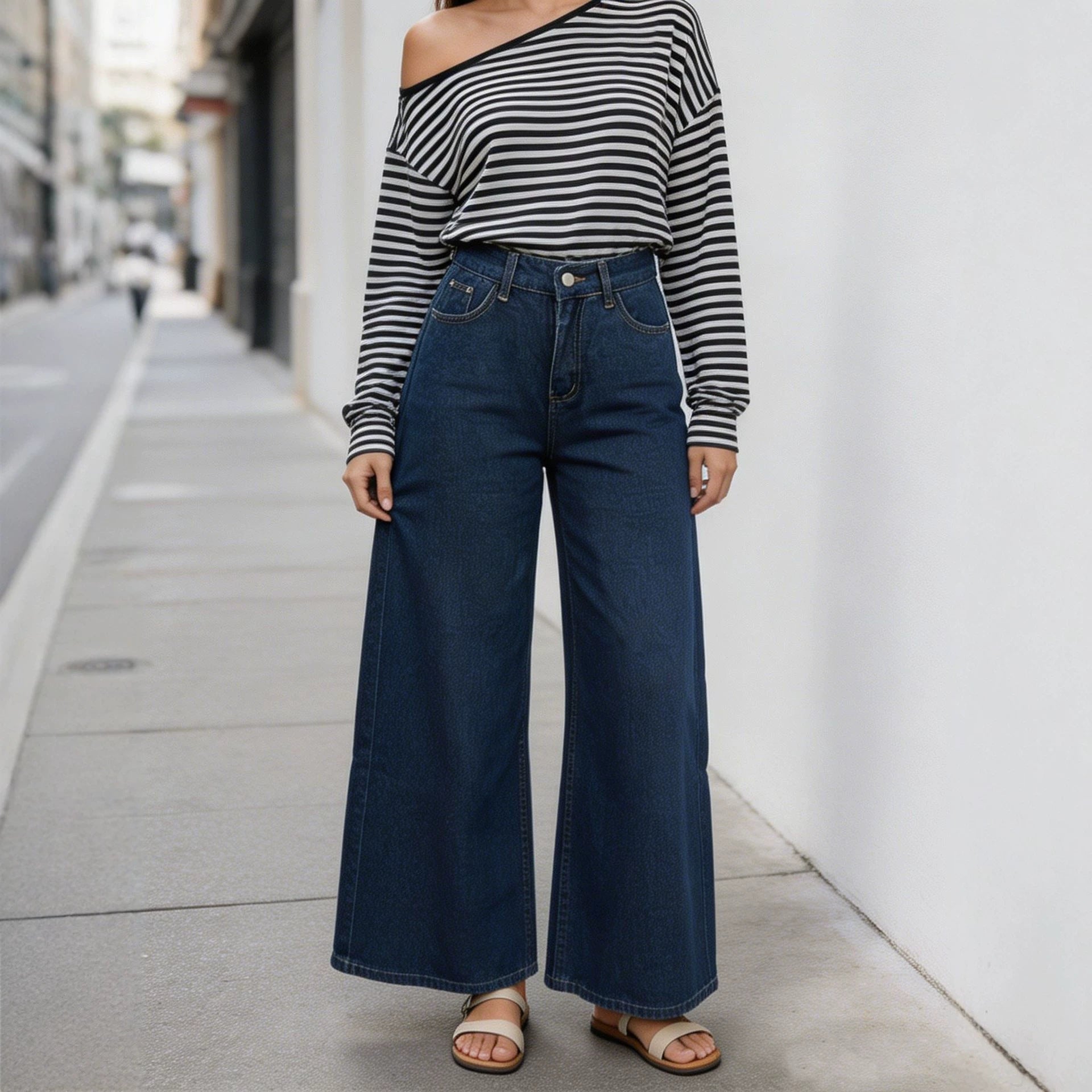 Retro Straight-Leg Jeans für Damen