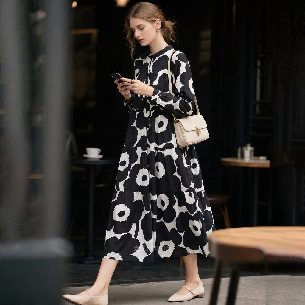 Vielseitiges Damenkleid mit Designer-Print – Bild 4 | LuxeStyle