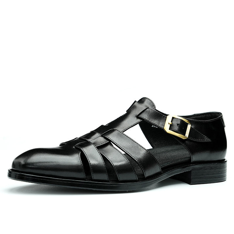 Retro Business Sandalen aus Leder