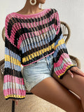 Luftiger Strandpullover mit Lochmuster
