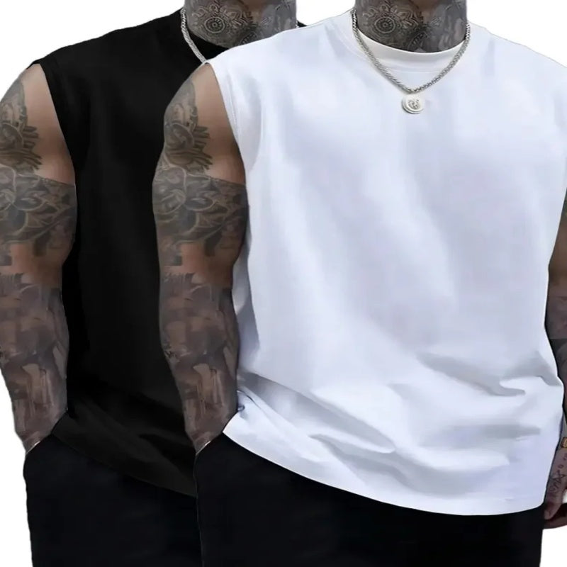 Herren Retro Tanktop Set – 2 Stück