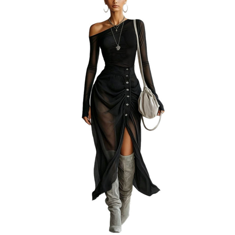 Casual Damen-Rock-Schulter-Anzug