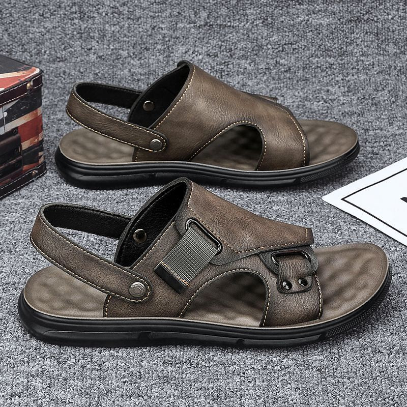Herren Leder-Sandalen mit dicker Sohle