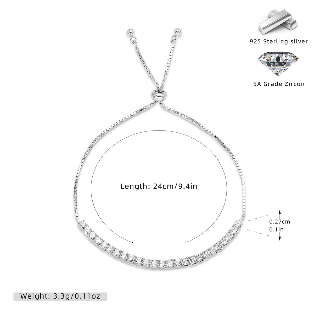 Armband mit Zirkon-Akzenten – Bild 3 | LuxeStyle