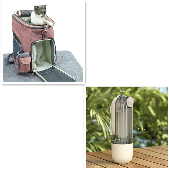 2-in-1 Trink- und Futterflasche für Haustiere