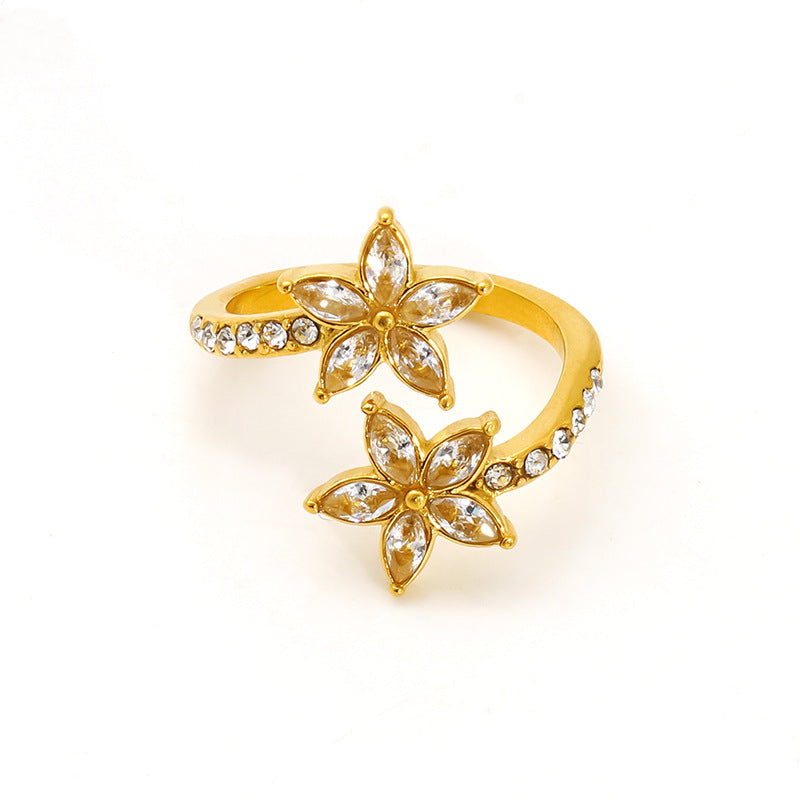 Hufeisenring mit Zirkonia, verstellbar – Bild 3 | LuxeStyle