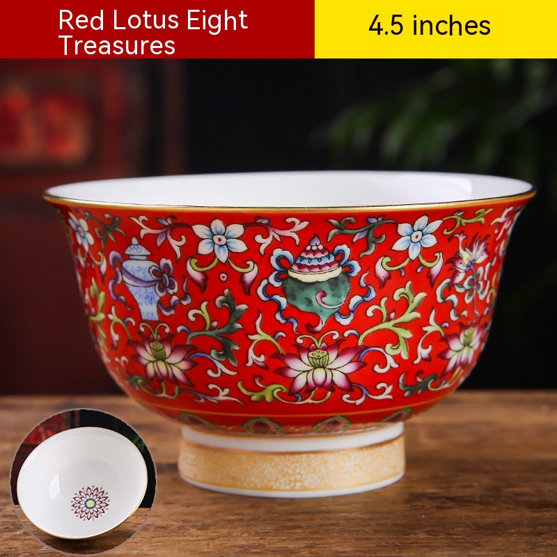 Jingdezhen Reisschale mit Goldrand, 4.5 Zoll – Bild 5 | LuxeStyle