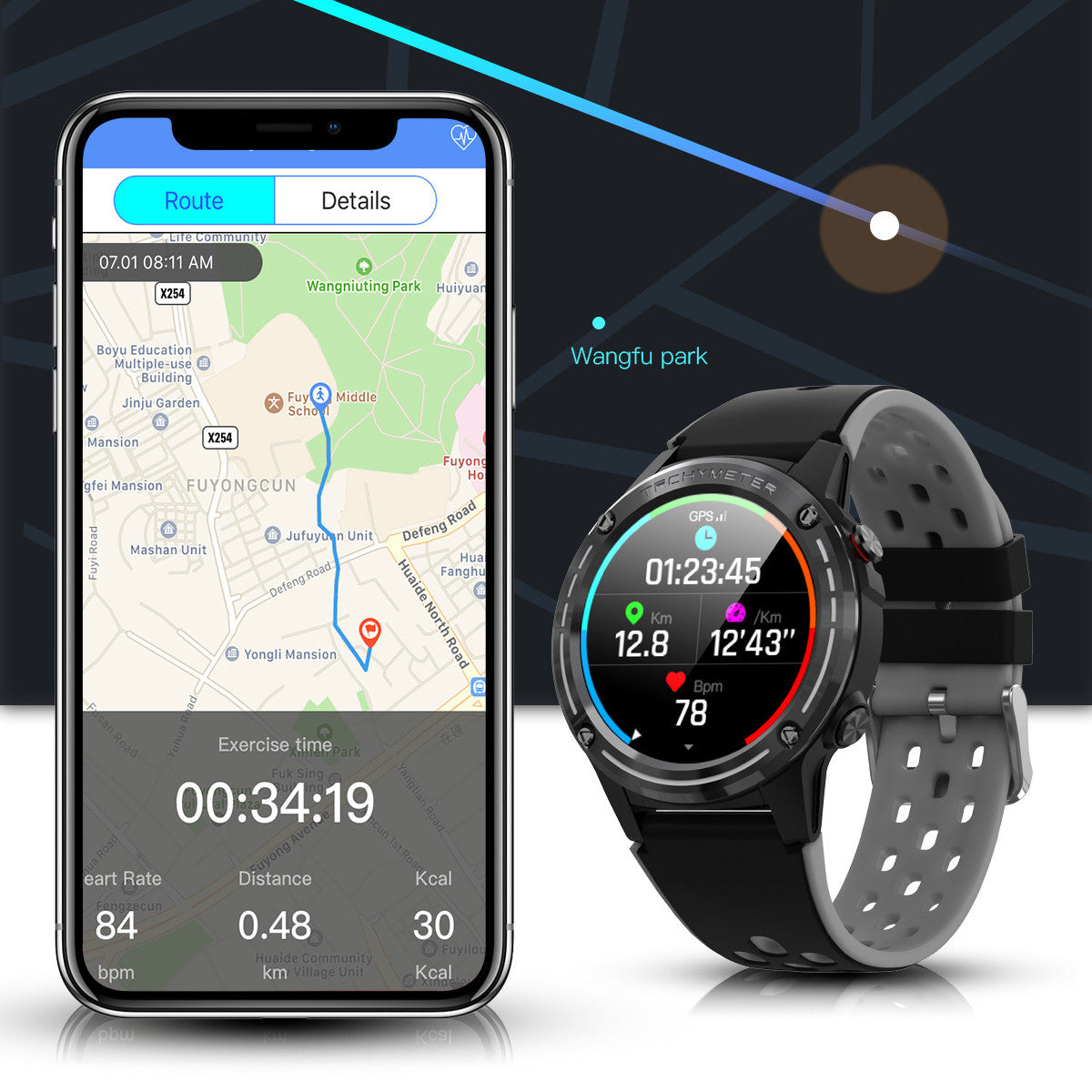 GPS Smartwatch Bluetooth Sport-Armband – Bild 4 | LuxeStyle