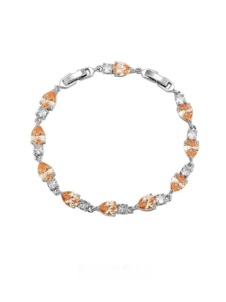 Farbig besetztes Diamant-Tennisarmband | LuxeStyle