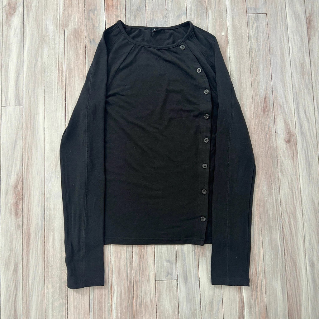 Langarm-Shirt mit Rundhals und Knöpfen