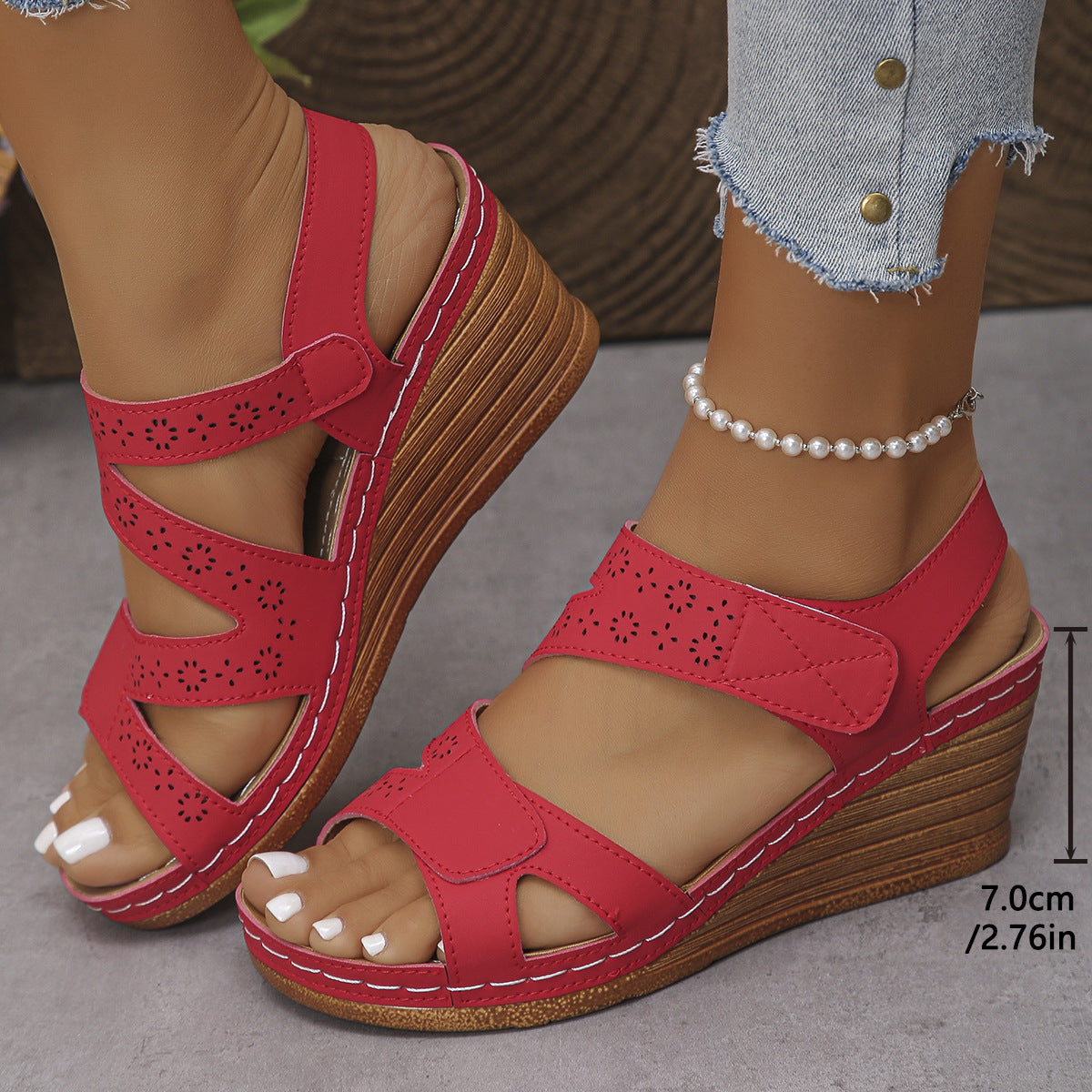 Keile Plateau Sandalen für Damen