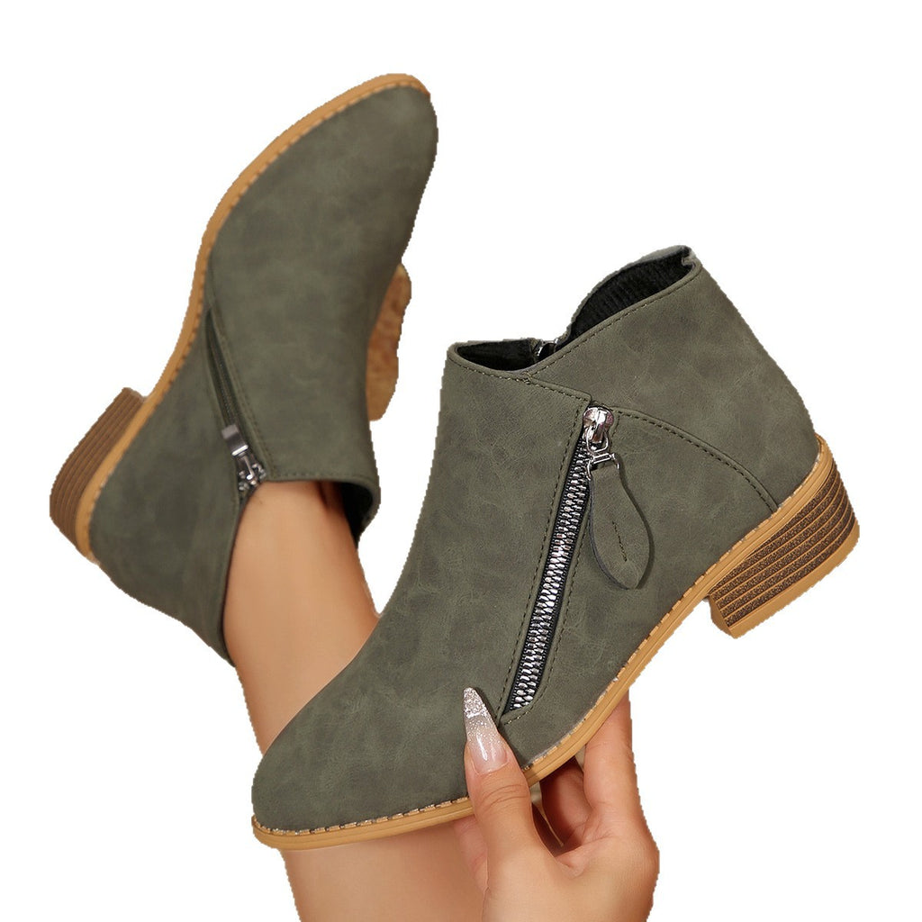 Chunky-Heel Ankle Boots mit spitzer Zehe – Bild 10 | LuxeStyle