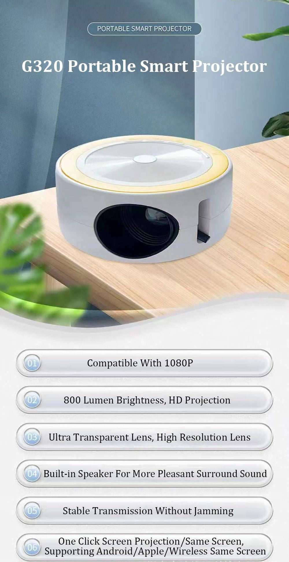YT200 Mini-LED-Projektor für Zuhause