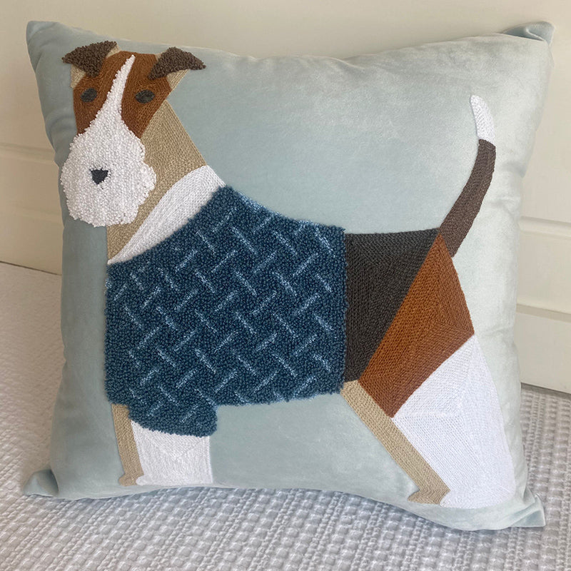 Besticktes Kissen American Dog