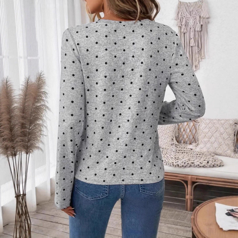 Langarmshirt mit Polka Dots