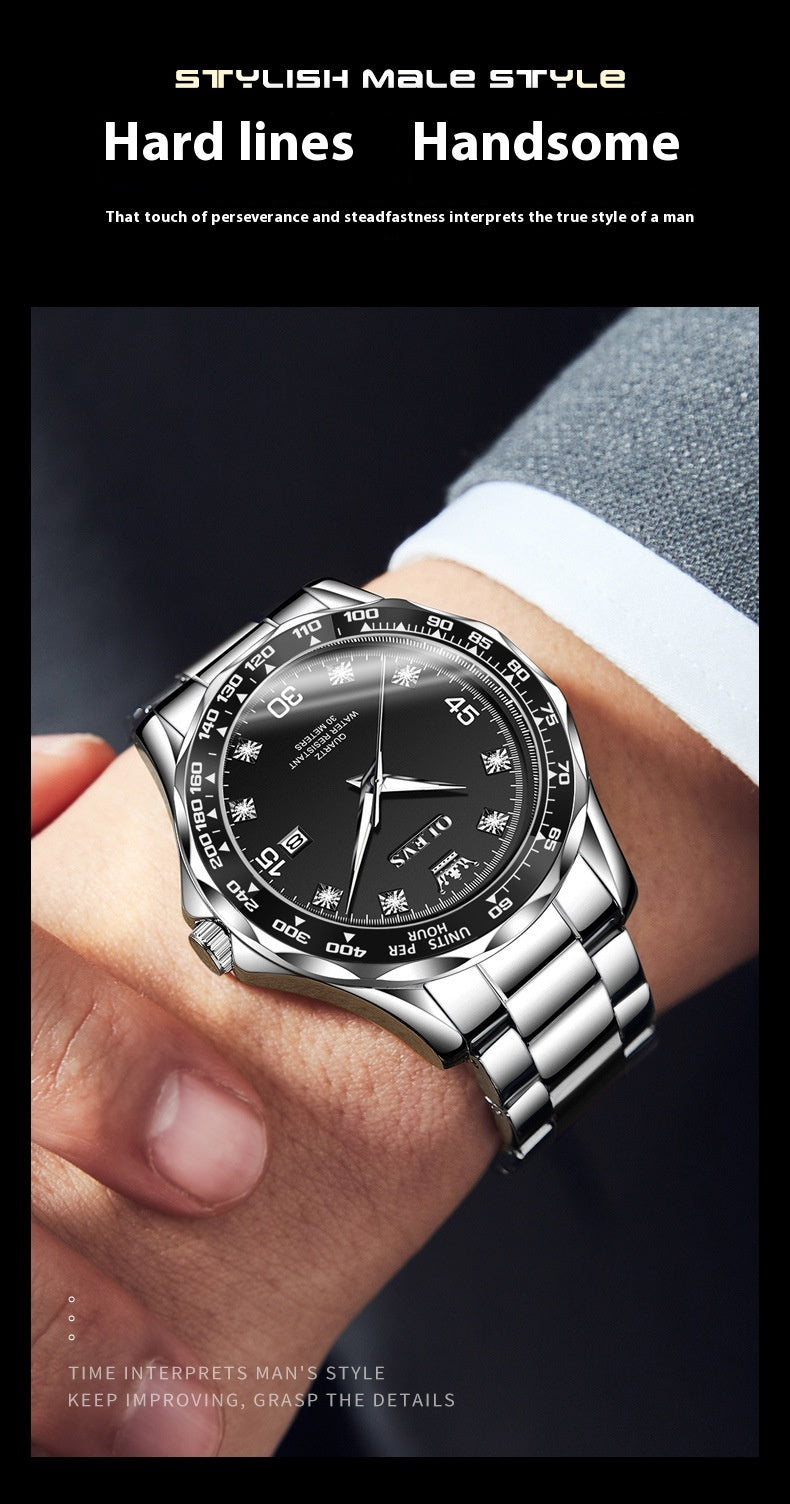 Submariner Quarz-Herrenuhr, Grün, Leuchtzeiger – Bild 5 | LuxeStyle