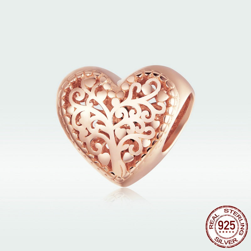 S925 Silber Lebensbaum Herz-Bead