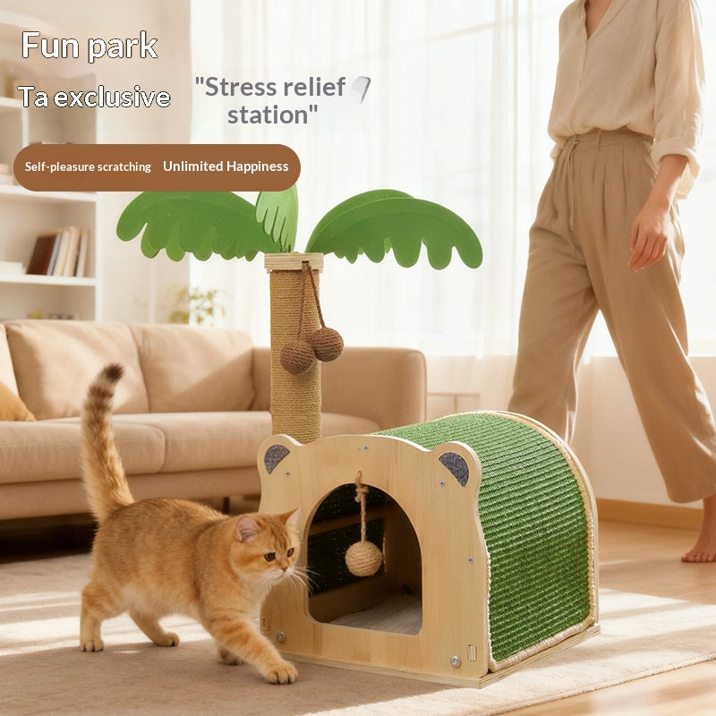 Kokosnussbaum Katzenbett mit Klettergerüst