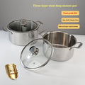 Doppelwandiger Edelstahltopf mit Deckel 28 cm | LuxeStyle
