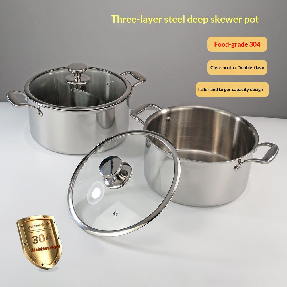 Doppelwandiger Edelstahltopf mit Deckel 28 cm | LuxeStyle