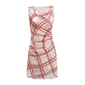 Rotes Plaid-Off-Shoulder-Kleid, Taille – Bild 1 | LuxeStyle