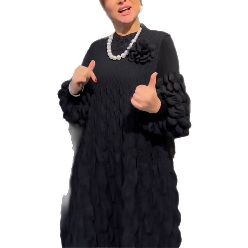 Damen Plissee-Kleid mit weitem Rock