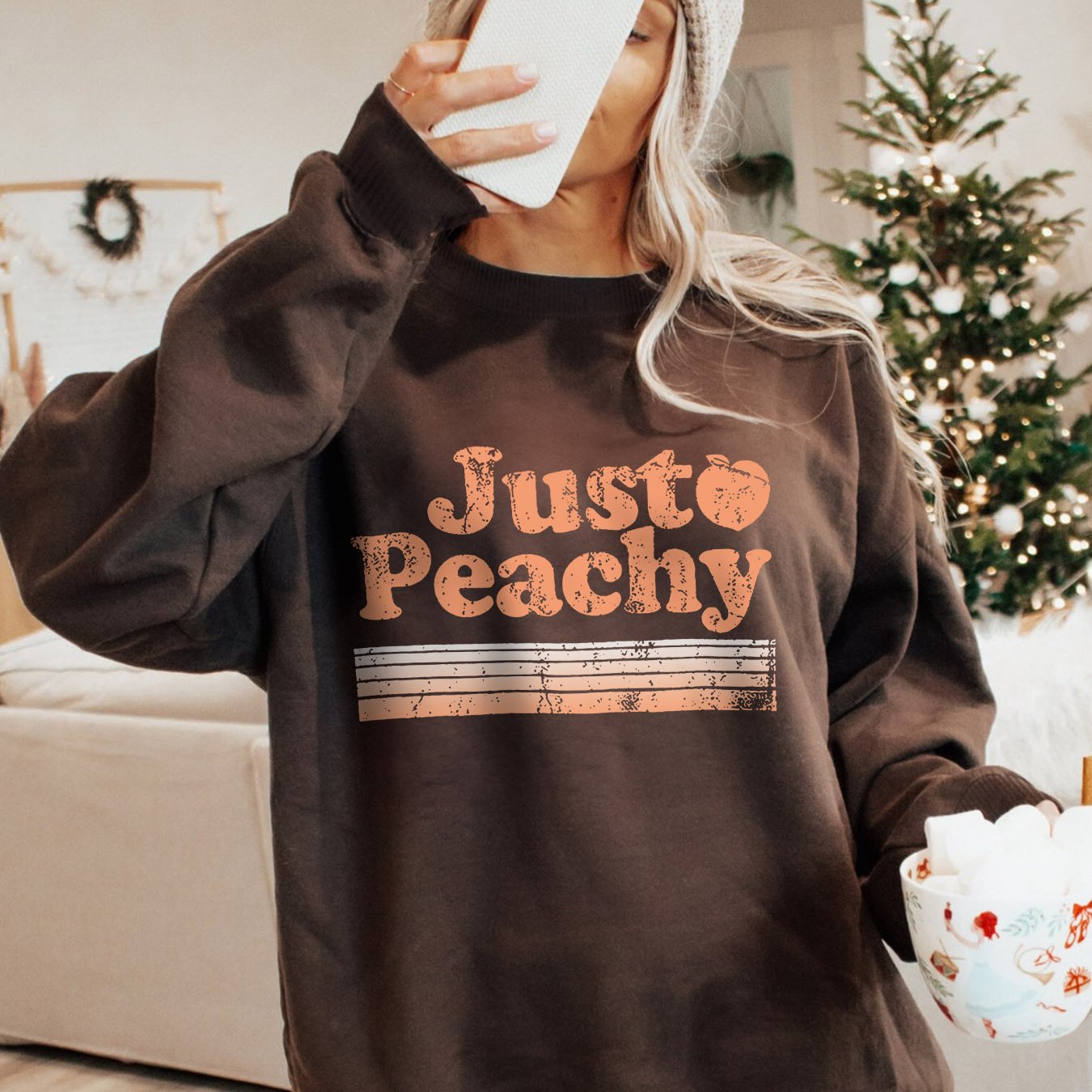 Gemustertes Rundhals-Sweatshirt für Damen